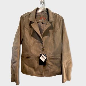 NWT Emporio & Co Faux Suede Jacket Made in Italy Sz L
